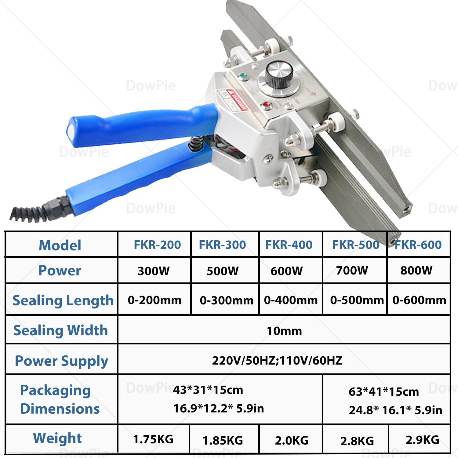 Sellador térmico de mano, resellador de bolsas multiusos portátil para uso alimentario e industrial, revestimiento de teflón, ideal para cocina, 300 mm