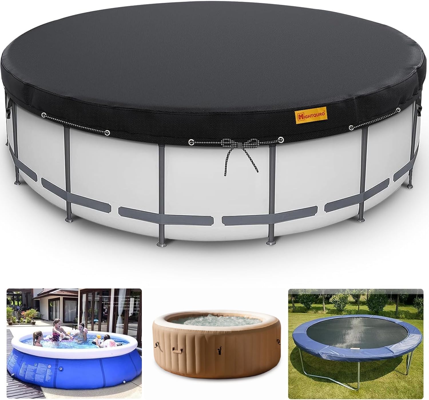 18Ft Round Pool Cover Solar Covers for Above Ground Pools, Inflatable Pool Cover