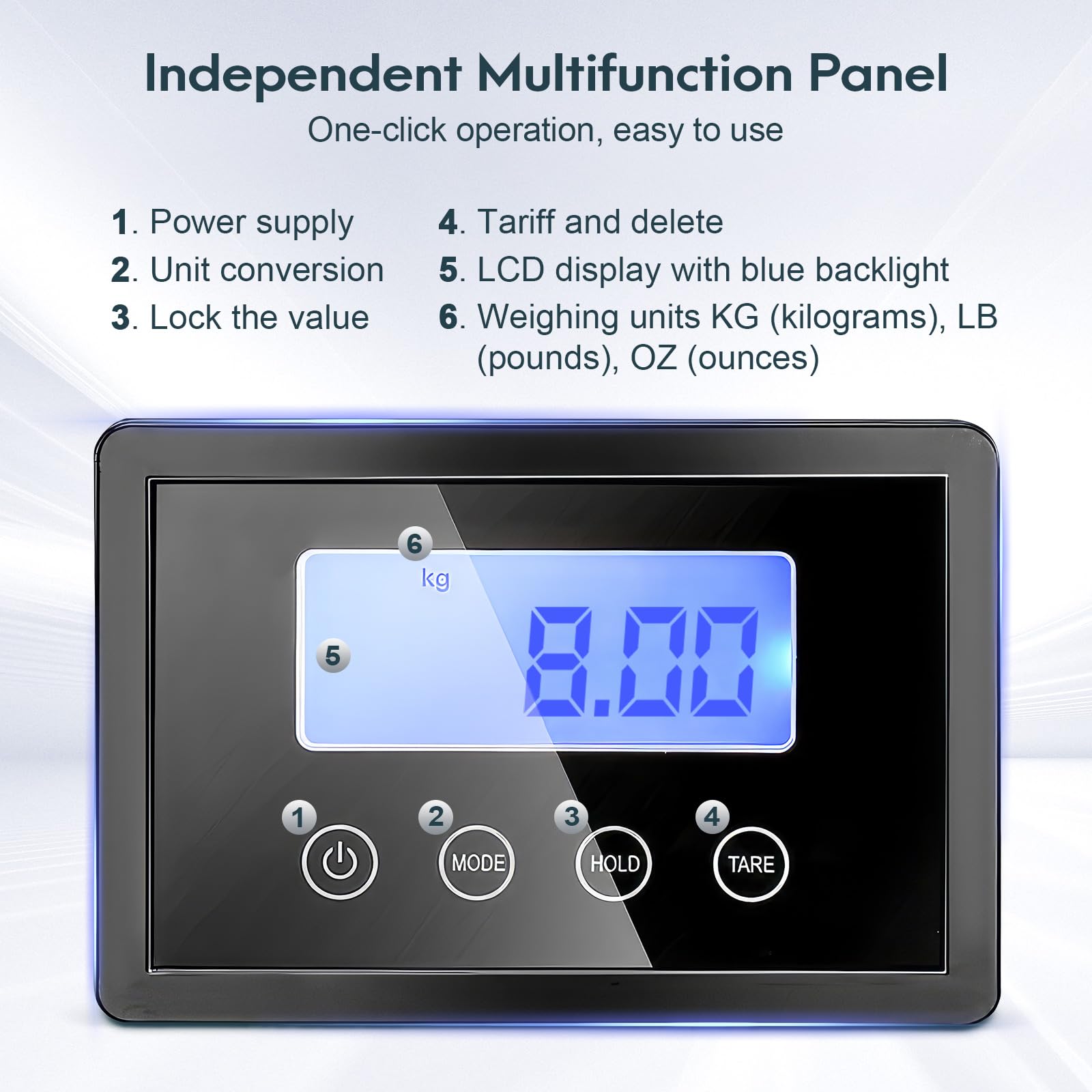 Balance Numérique 180kg Plateforme de Pesage avec KG/LB/OZ Affichage Externe