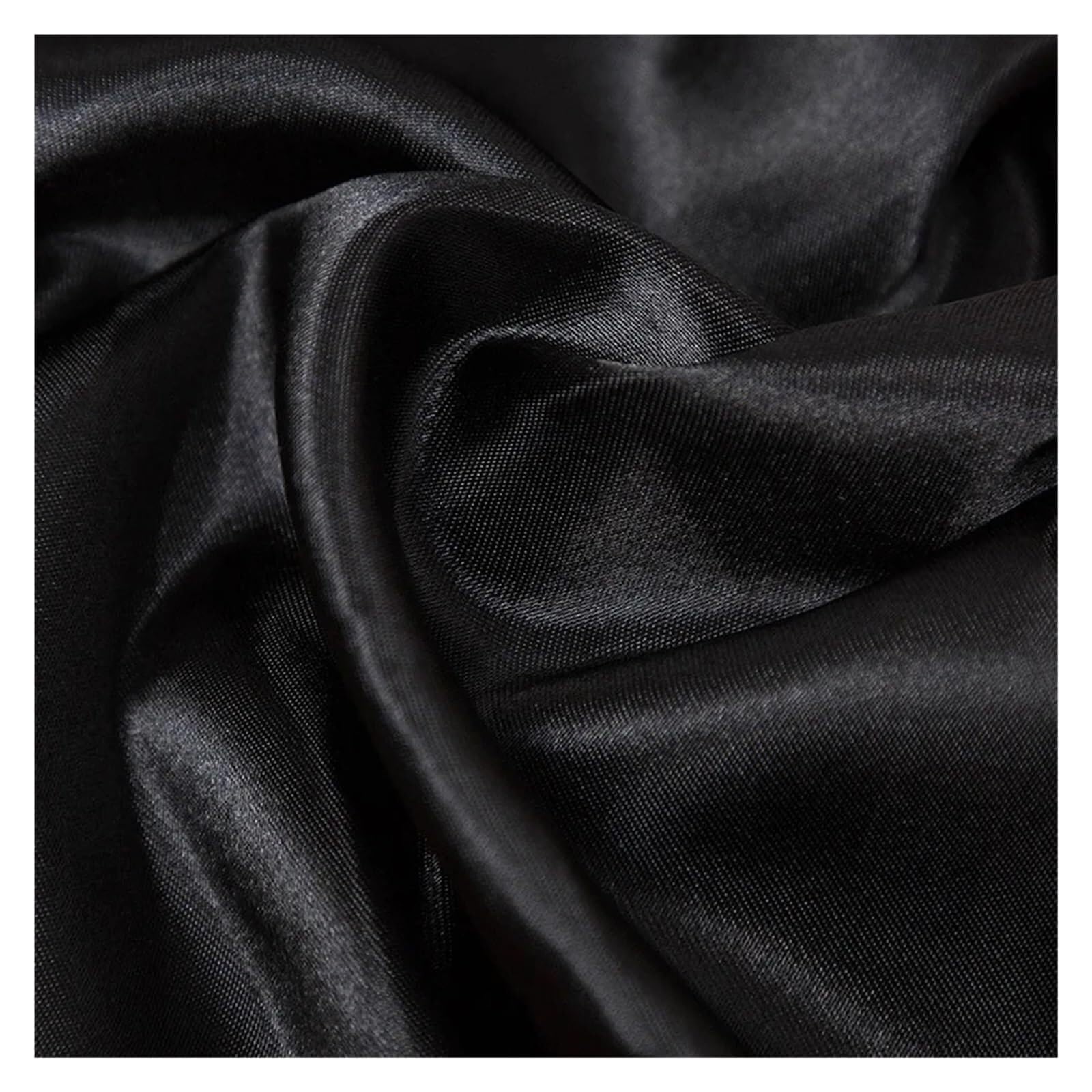 Silk Fabric 150cm Wide Silk Satin Fabric for Clothing Sewing Costume Skirt Lining Materials Wedding Background Decoration(Black)