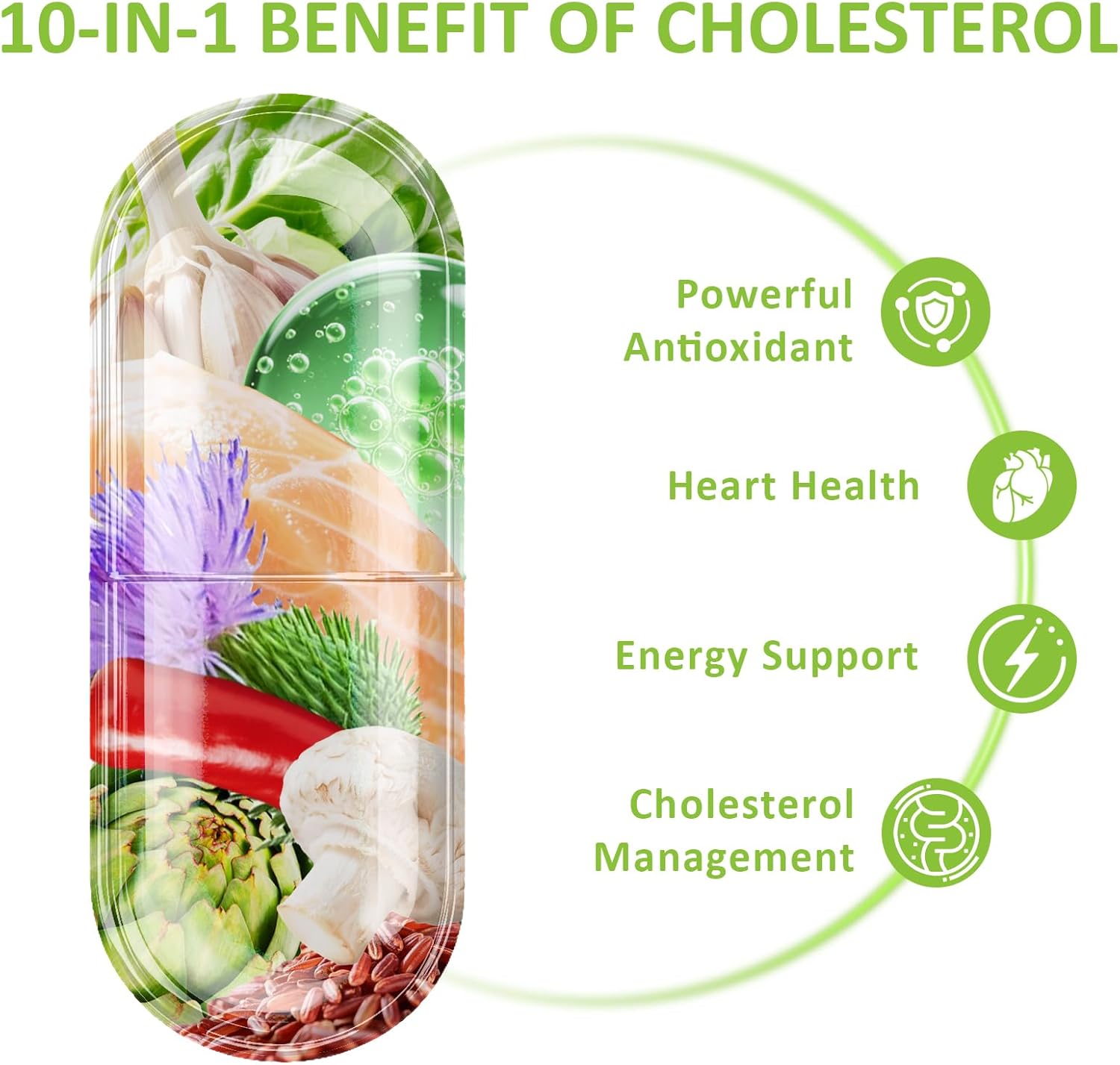 Cholesterol Lowering Supplements & Heart Support with Plant Sterols, Niacin, Red Yeast Rice, Cholesterol Supplements Support Normal Cholesterol Levels 180 Capsules - Image 4