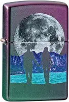Zippo Isqueiro de bolso iridescente Moon Couple Design