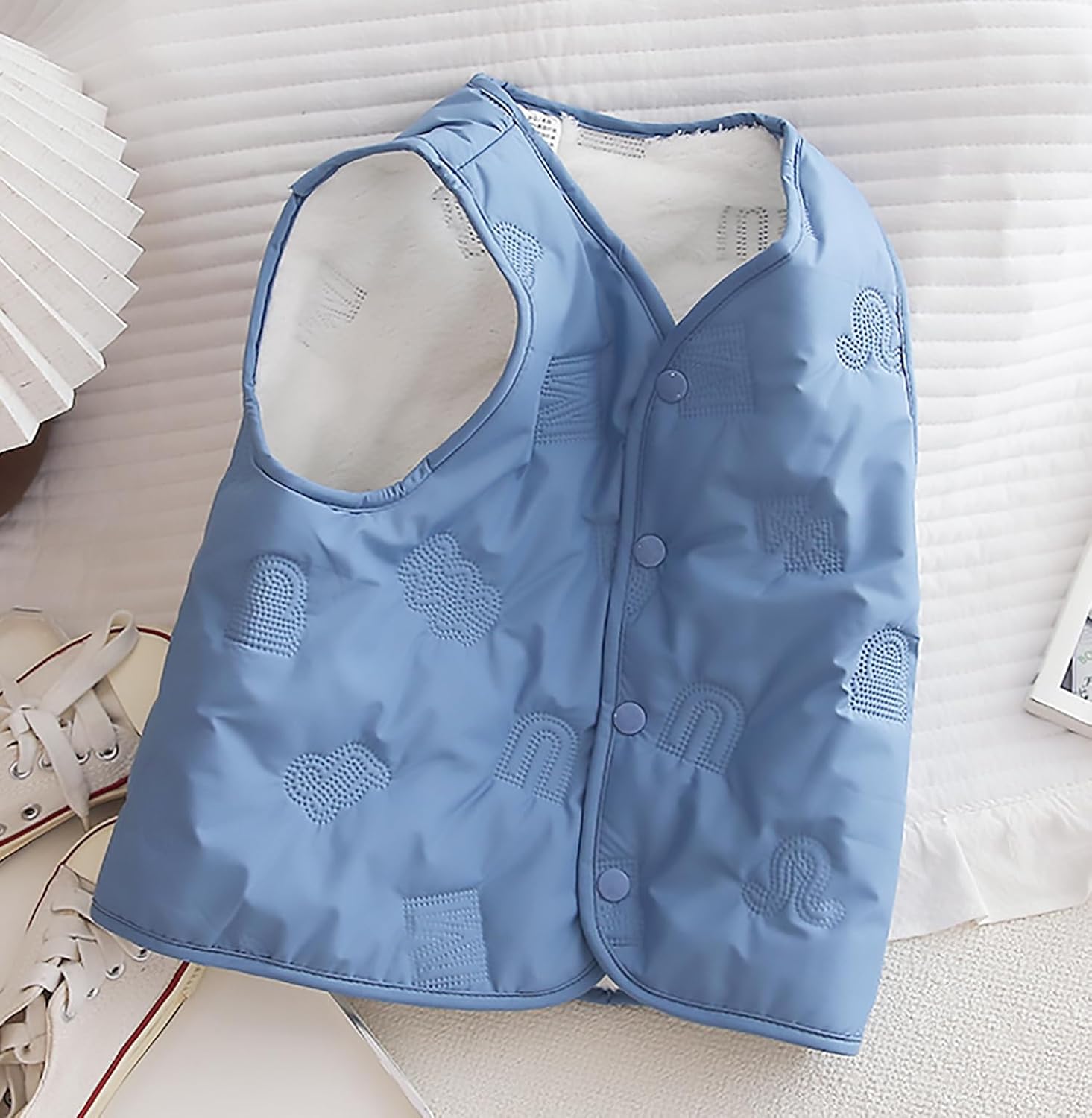 AIWUHE Toddler Girls Boys Fleece Vest Kids V-Neck Vest Jacket Lightweight Sleevless Fall Winter Warm Outerwear 1-5T