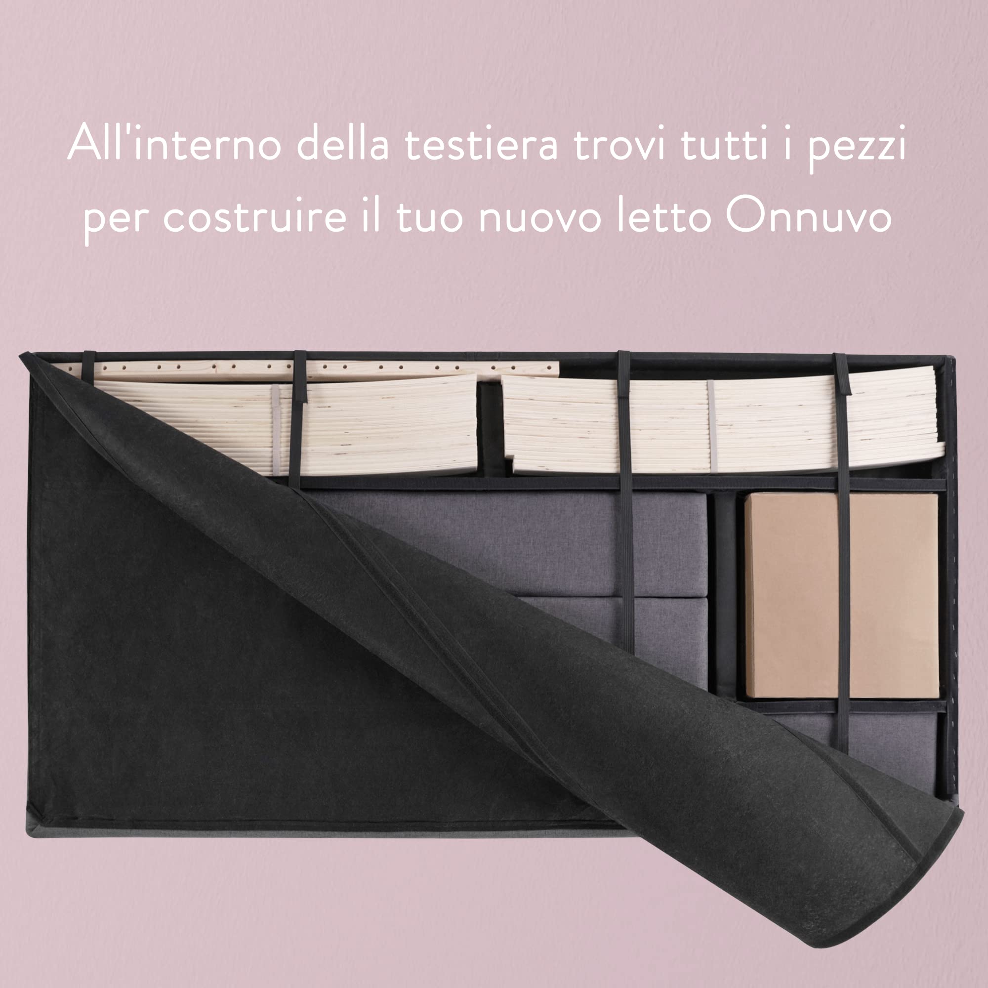 Letto Paris Singolo 80 x 200 PARIS, Grigio Ardesia, Marchio Italiano di Qualità, Doghe INDIPENDENTI Rinforzate, Materiali e Finiture PREMIUM, Sistema Doghe Antirumore, Montaggio Facile e Veloce