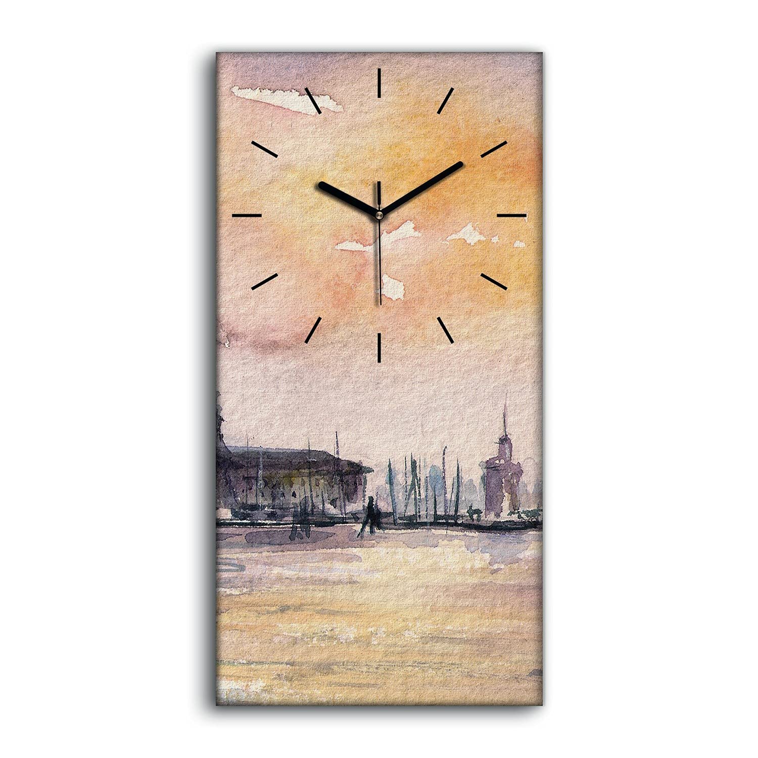 Horloge sur Toile Venise au coucher du soleil art mural de prestige