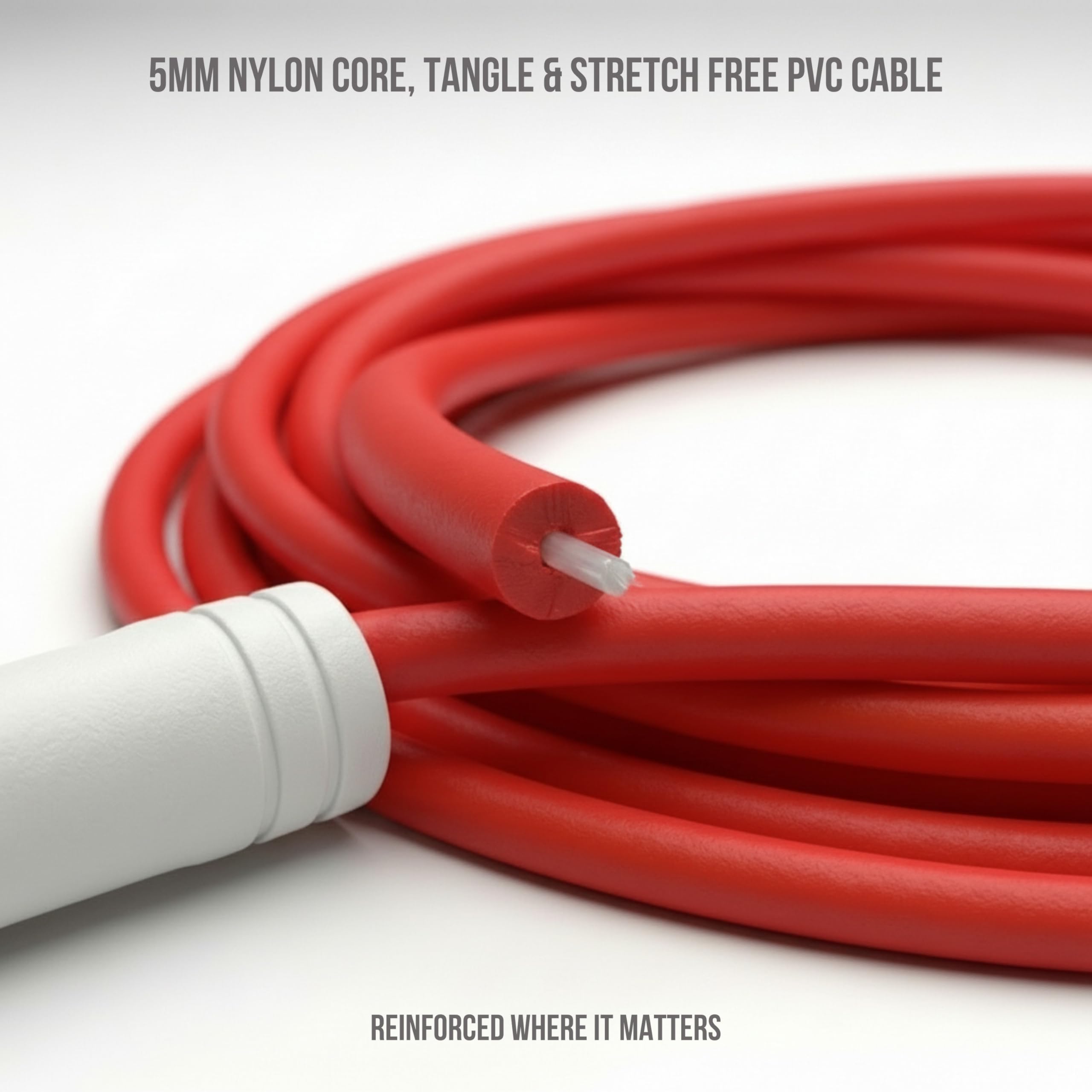Elevate Rope Corde à sauter professionnelle réglable de 3 m en PVC de 5 mm avec noyau en nylon pour cardio, double unders et crossfit