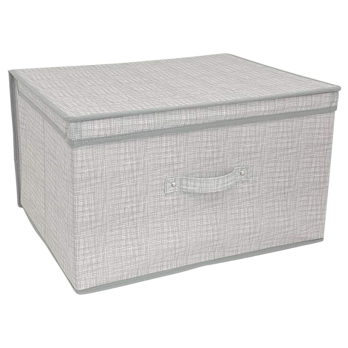 COUNTRY CLUB Home Foldable Jumbo Linen Look Large Storage Chest Box, Grey
