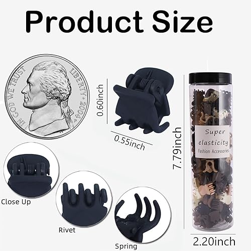 Miniatura 5 de Kasmena Pinzas pequeñas para el cabello para mujeres y niñas, 50 pinzas de conejo lindas para cabello fino y fino, pinzas de pelo de agarre fuerte,