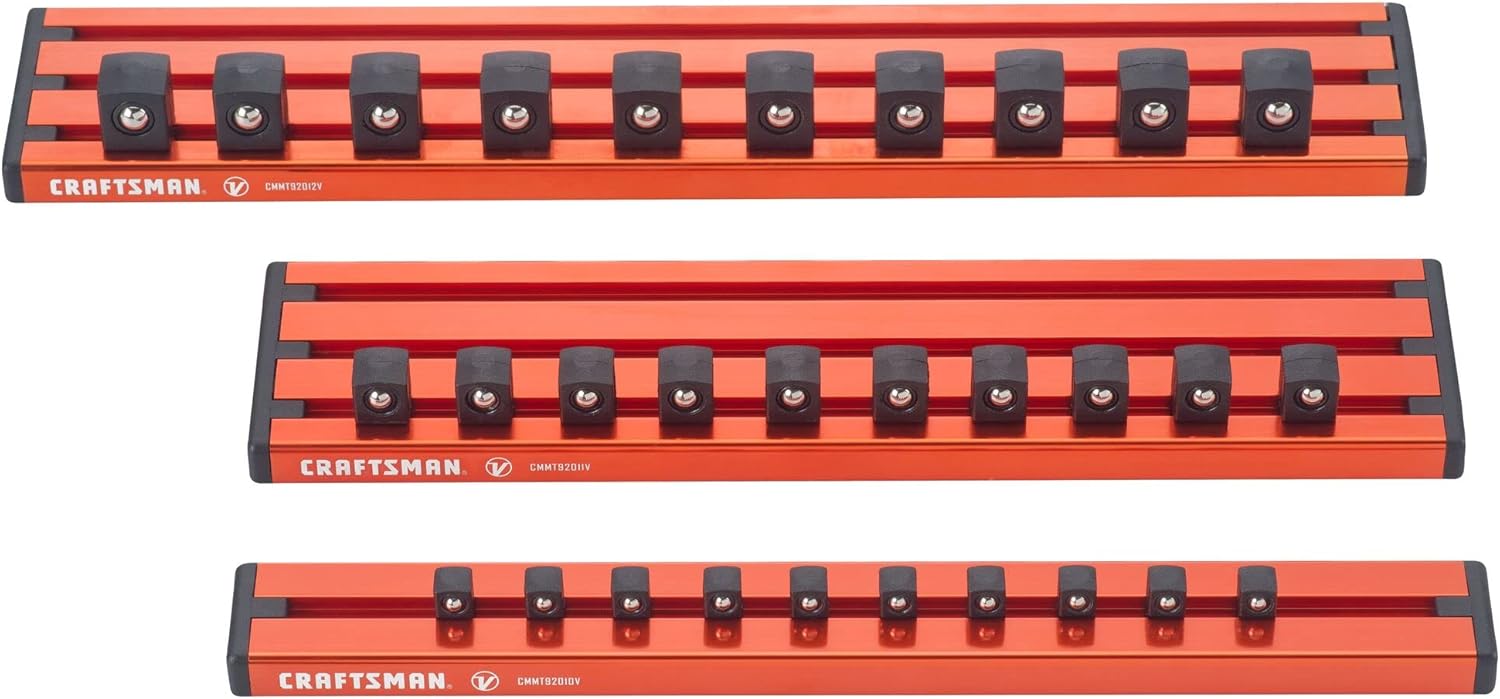 CRAFTSMAN V-SERIES Socket Organizer, Magnetic, Orange, 3 Piece (CMMT92001V)