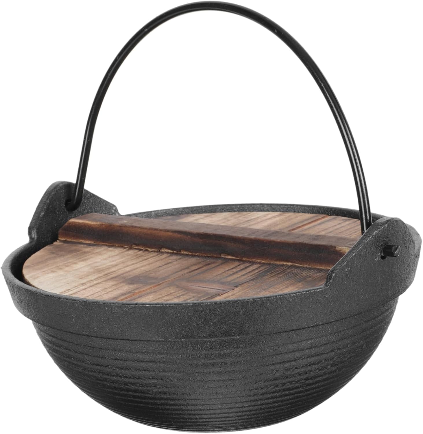 1pc Small Hot Pot Single Person Japanese Style Wooden Cover Outdoor Pot Cooking Lid