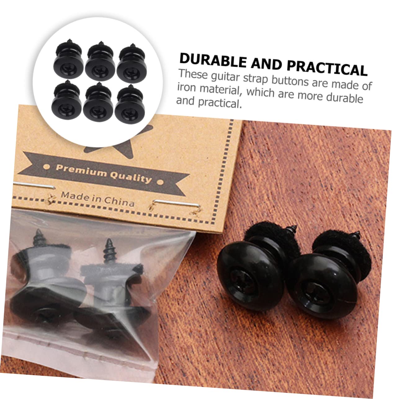 NULYLU 3sets Strap Locks Electric Guitar Guitar Strap Locks Pin Buckle 6pcs*3