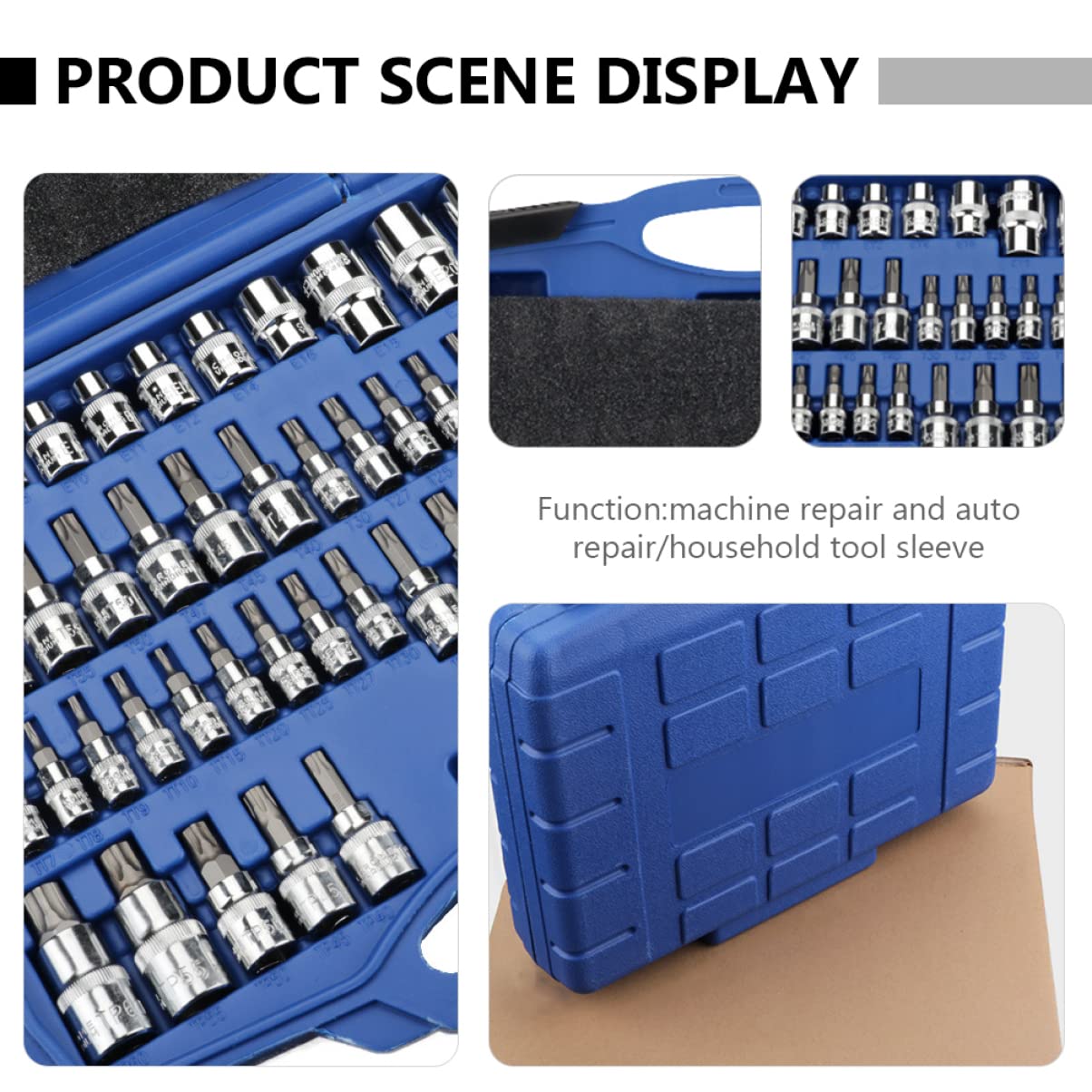 Set Bussole 60 Pezzi in Acciaio al Cromo Vanadio, Kit Professionale