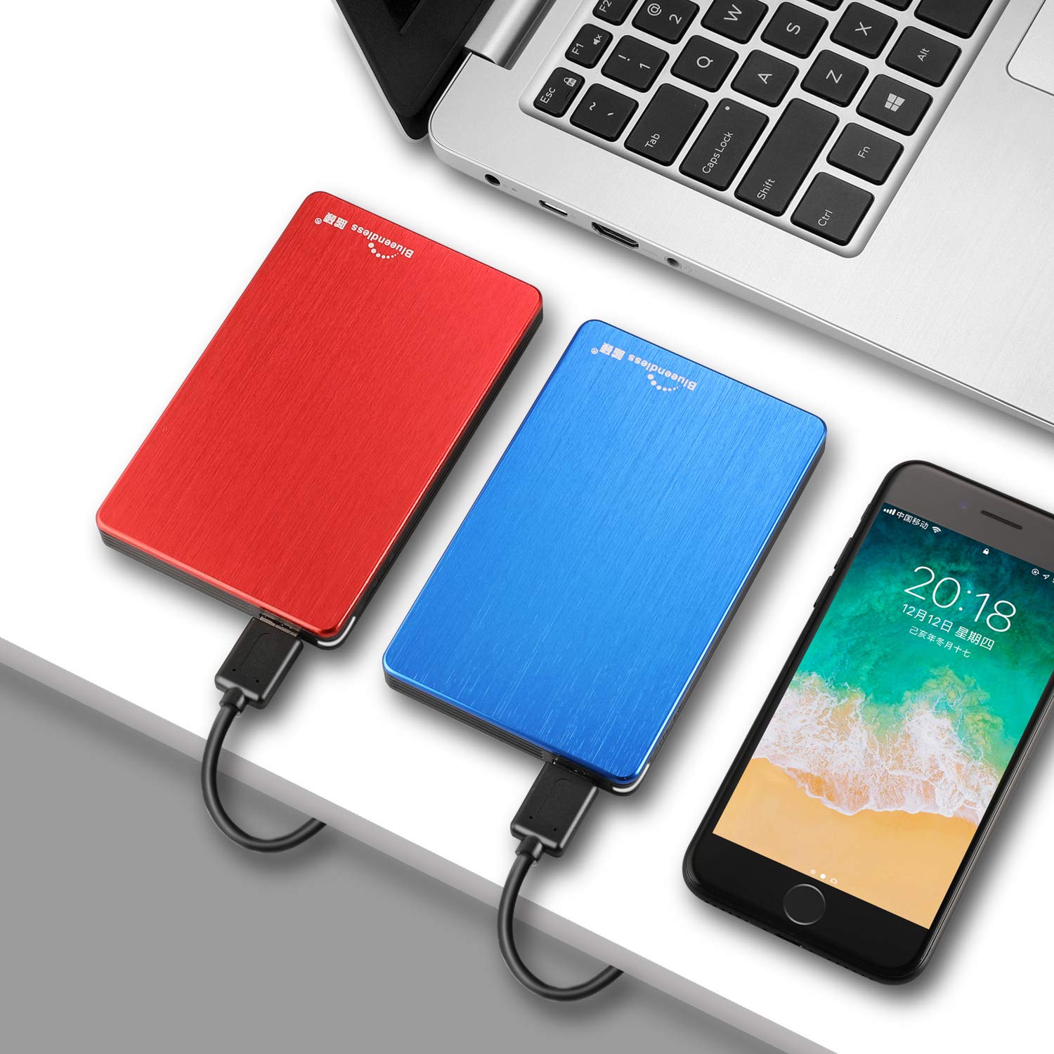 Disque Dur Externe Portable avec USB3.0 pour Ordinateur de Bureau et Portable 6,3 cm 500 Go Rouge.