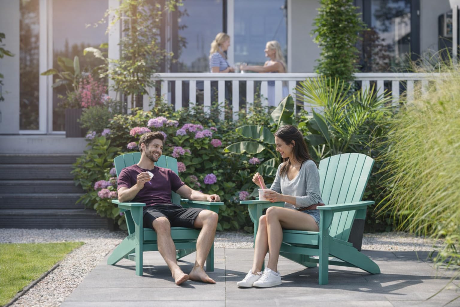 KETER Fauteuil de Jardin Adirondack - Lot de 2 - Bleu
