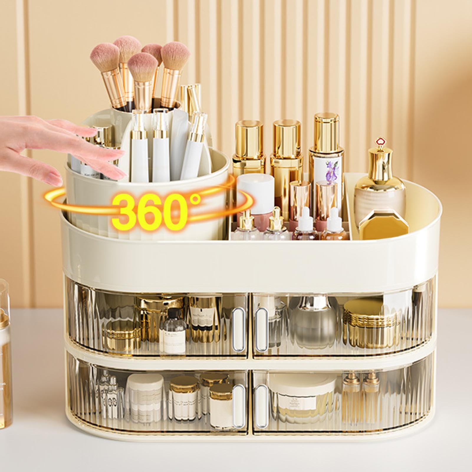 Vitrine cosmétique transparente pour comptoir de maquillage – Baril rotatif multifonction pour l'organisation de la maison pour pinces à cheveux, mascara | rotatif multifonction pour l'organisation de la maison pour pinces à cheveux, mascara