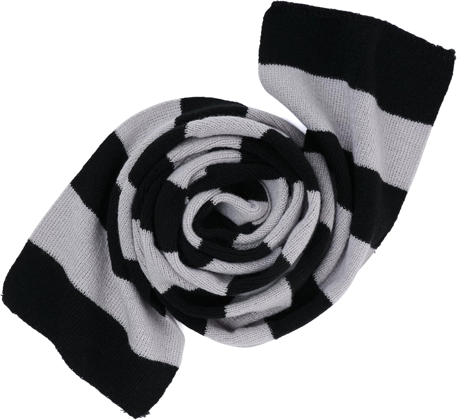 Dxhycc Black and Gray Striped Scarf - Soft Knit Winter Men's Scarf - Cosplay Costume Accessory for Halloween Christmas Party