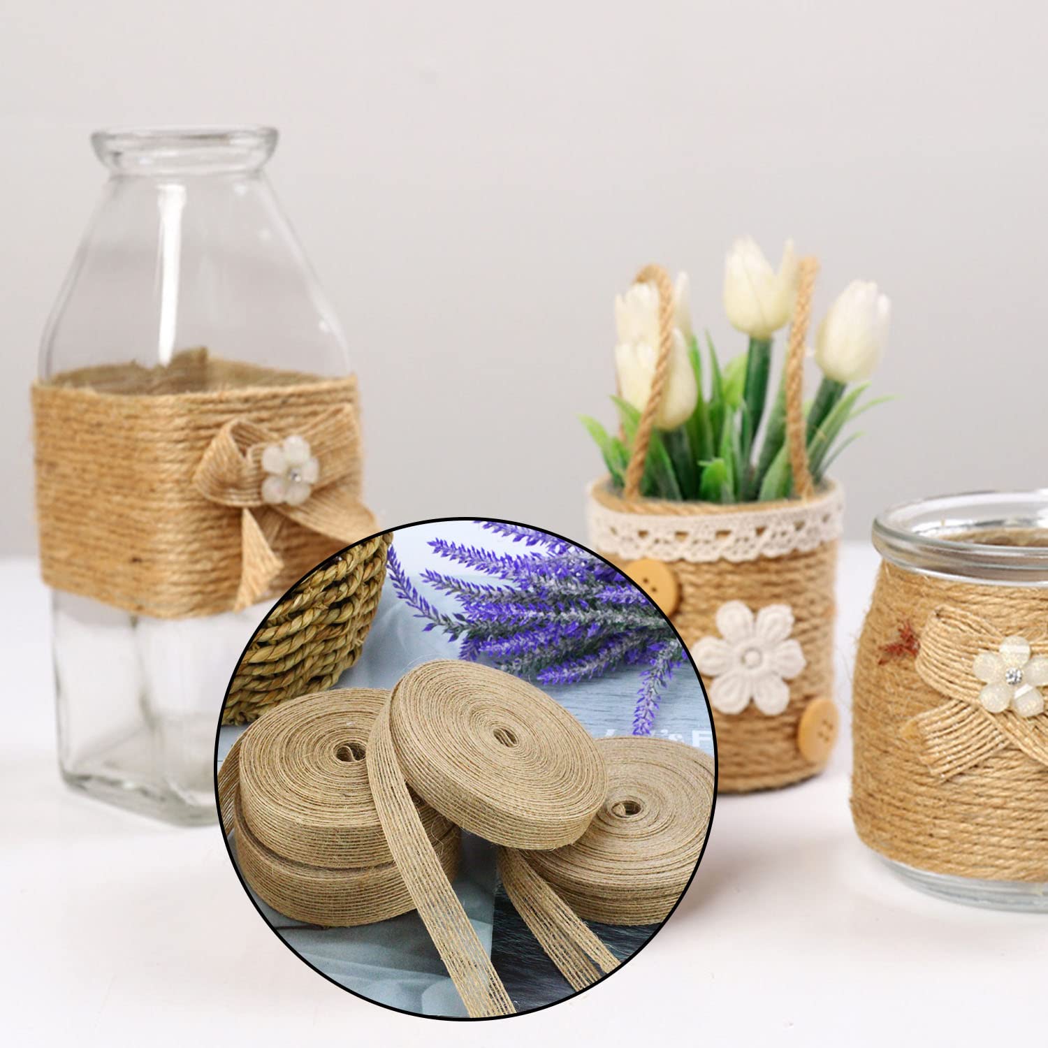 Jutelint Rustiek decoratief lint Jute Naturel Goud 12mm 10m Jutelint Rustiek decoratief lint Jute Naturel Goud 12mm 10m