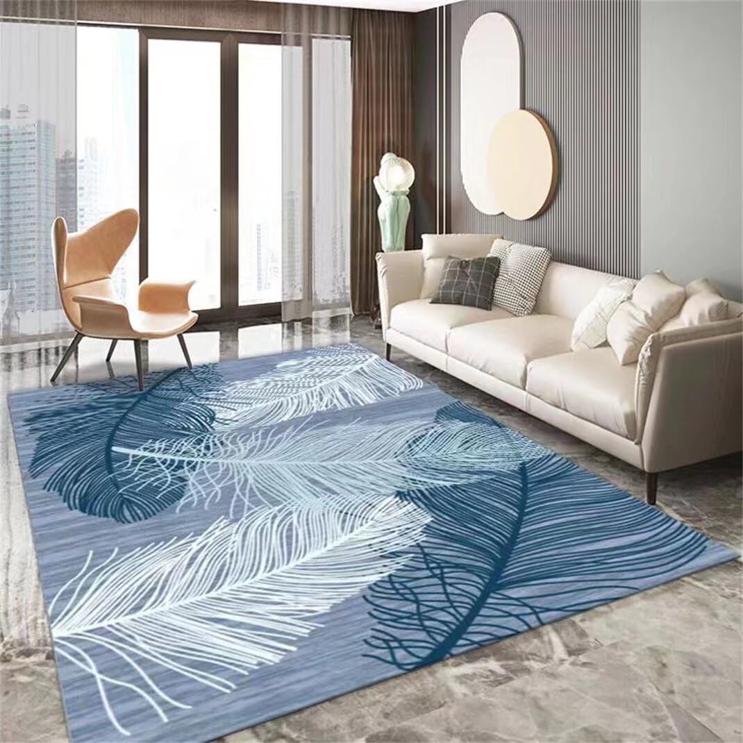 Tapis décoratif de salon moderne pour réchauffer le sol d'une chambre enfant bleu