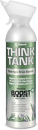 Boost Oxygen, Think Tank - Suplemento de oxígeno puro de soporte respiratorio para recuperación aeróbica, altitud, rendimiento y salud, botella