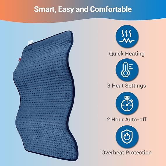 Comfytemp Extra Large Heating Pad for Back & Period, 33x17 Electric Throw