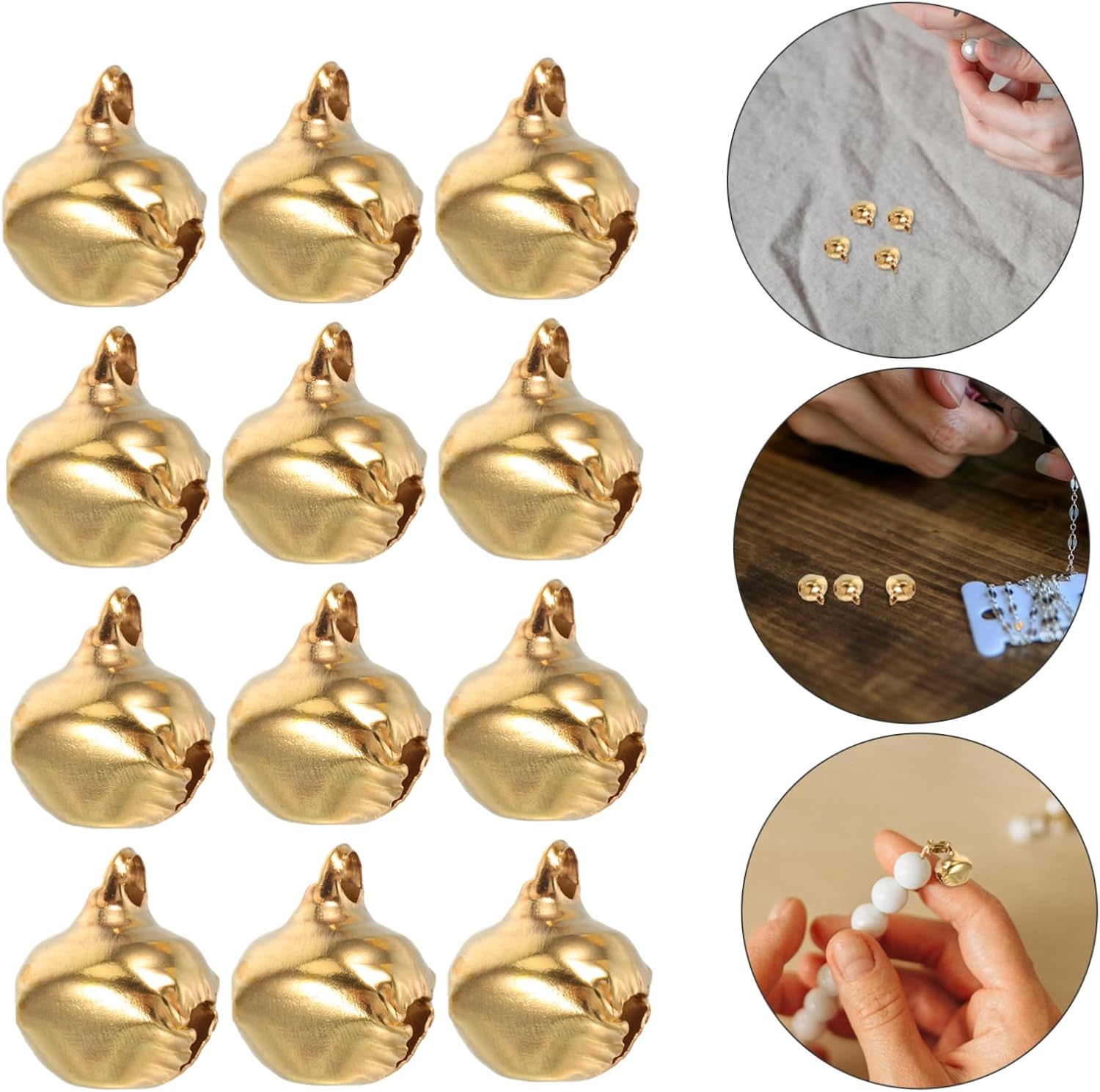200pcs Tiny Metal Jingle Bells for DIY Crafts Vintage Bells for PET Collars Bracelets and Holiday Decorations