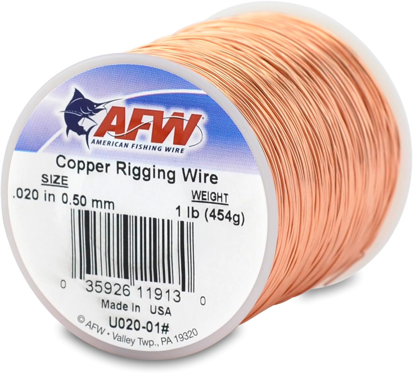 AFW Copper Rigging Wire – Soft Copper Fishing Wire for Rigging Live & Artificial Baits – 0.020"/0.028" Diameter – Pre-Cut or Spool Options – Ideal for Toothy Fish & Saltwater Rigs