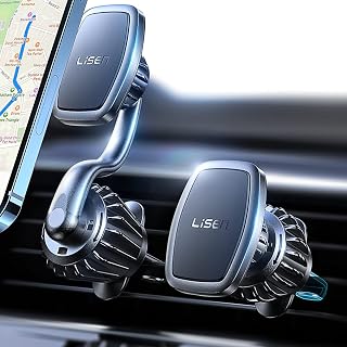 LISEN Magnetic Phone Holder for Car Cell Phone Magnet for Car iPhone 15 Pro Magnetic Car Mount 6 Strong Magnet Universal Vent Phone Mount for Car fits iPhone 15 Pro Max All 4-13" Phone
