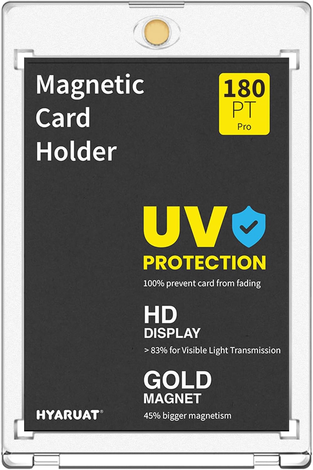 130pt Magnetic Card Holders for Trading Cards - White Clear One Touch Hard Cases, 20 Pack