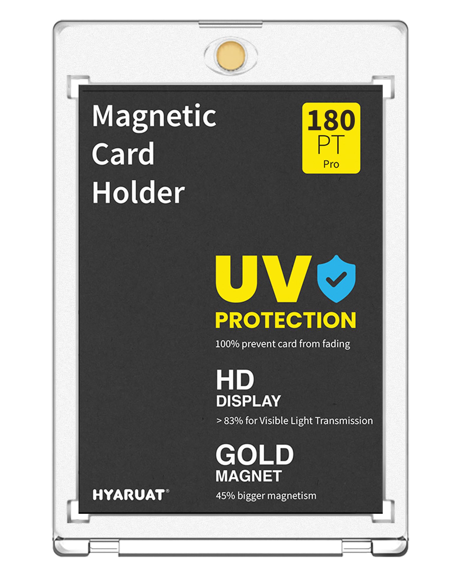 180pt Magnetic Card Holders for Trading Cards - 1 Pack Clear One Touch Hard Cases with Stronger Magnet, UV Protection