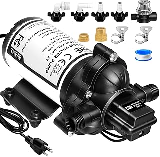 115V AC 4.0GPM 45PSI RV Diaphragm Water Pump,Self Priming Water Pressure Booster Pump fit for Camper,Yacht,Garden,RV,Shower,Sprayer