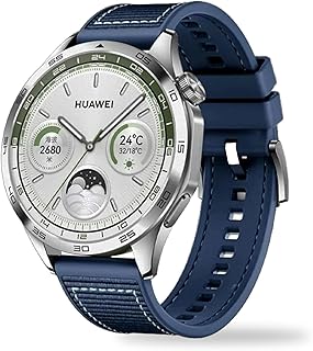 سوار معصم بديل متوافق مع ساعة هواوي جي تي 4 من النايلون المضفر المصنوع من السيليكون المركب مقاس 22 ملم متوافق مع ساعة هواوي جي تي 4/ جي تي 3/ جي تي 3 برو مقاس 46 ملم، من اوويبوا