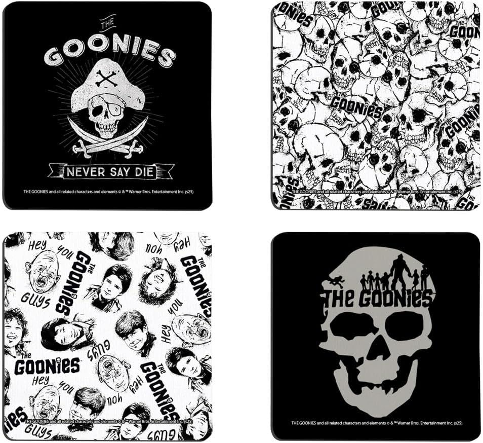 The Goonies Never Say Die Set of Four 3.5 Hardboard Coaster Set