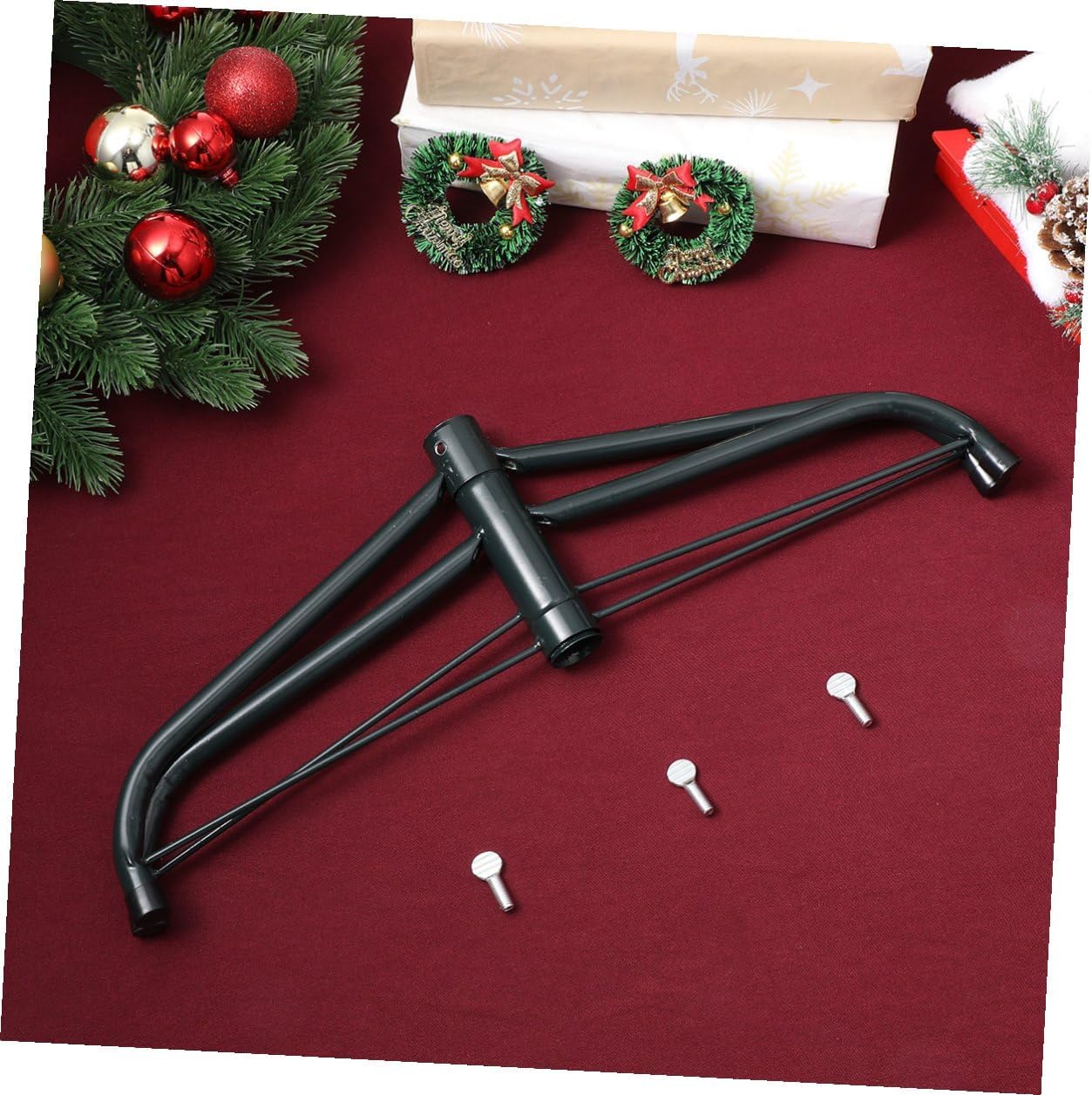Height Iron Christmas Tree Base Universal Foldable Stand Screw Fixing, Easy Installation for Artificial and Fake Xmas Trees (/)