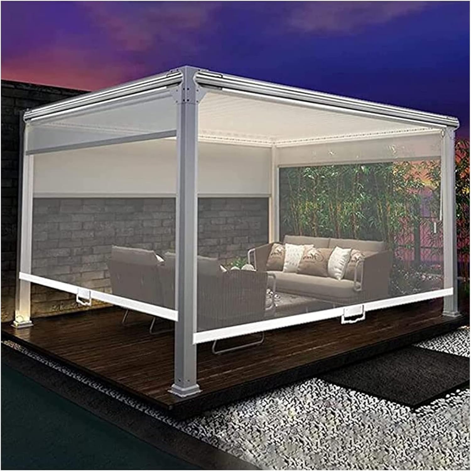 Transparent Rollerblinds Waterproof PVC Roller Shade Balcony Office Pergola Roll-Up Window Drapes Thick 0.5 mm (Color : Clear Size : 80 x 200 cm) (Clear 50 x 160 cm)