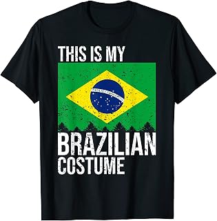 Vintage This Is My Brazilian Flag Costume for Halloween T-Shirt