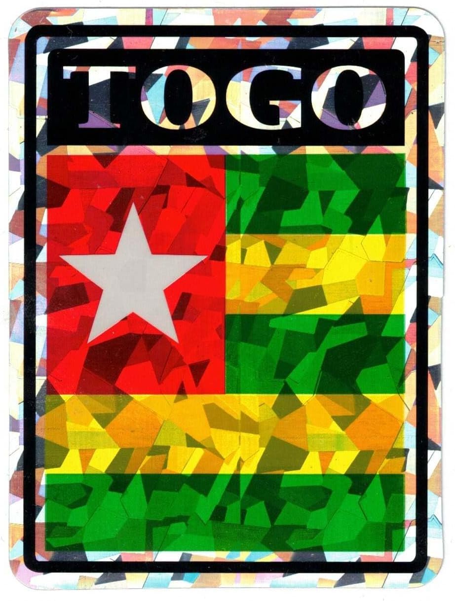 Pack of 50 Togo Country Flag Reflective Decal Bumper Sticker DC-233