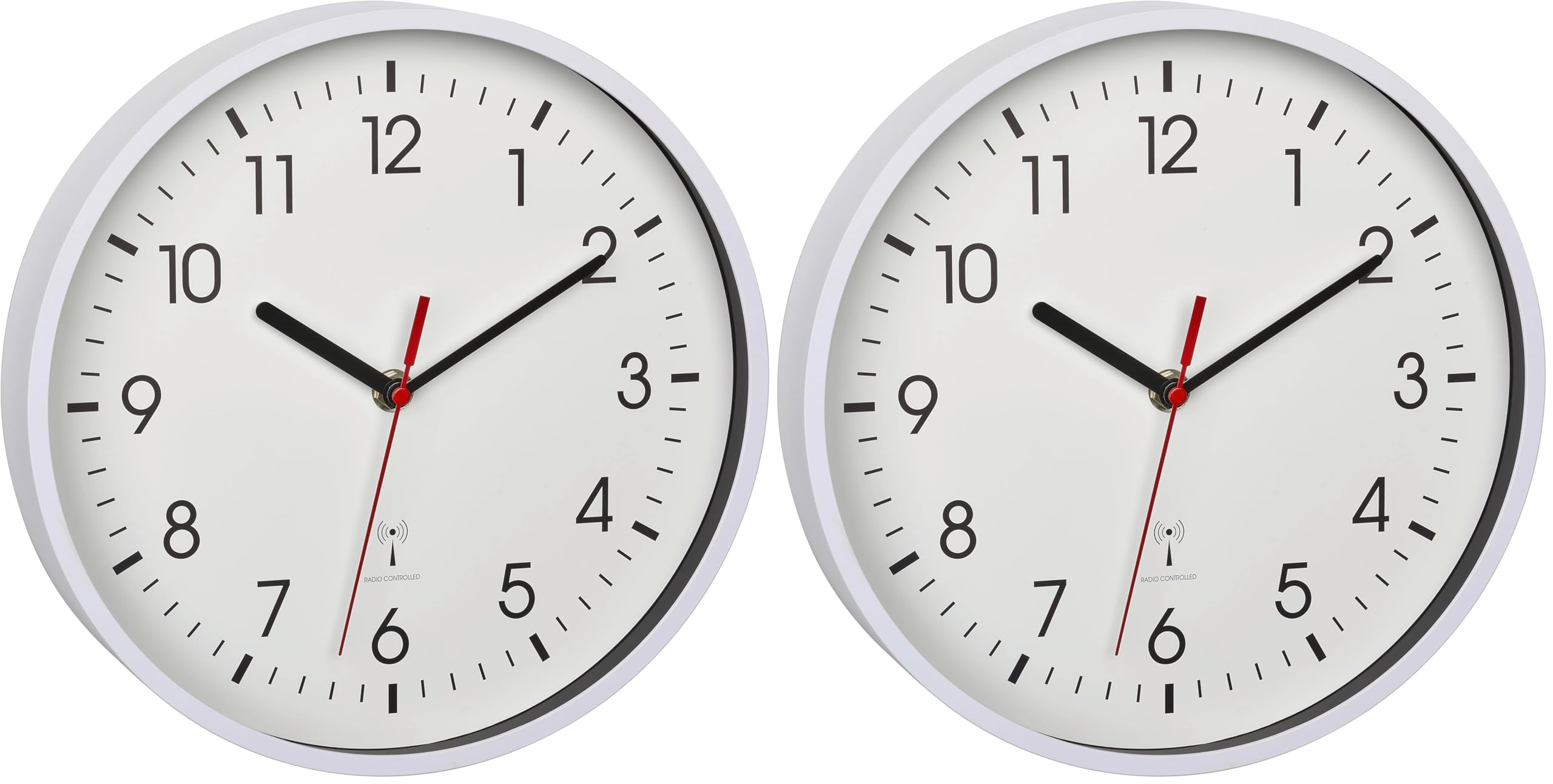 Horloge murale analogique moderne pour salon et bureau blanc lot de 2