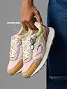 The Souled Store Trailz: Pastel Crest Women and Girls Low Top Sneakers | Light Pink, Green, Lavender & Mustard Retro Trainer with Microfiber Suede, Breathable Mesh & Cushioned Insole gallery image
