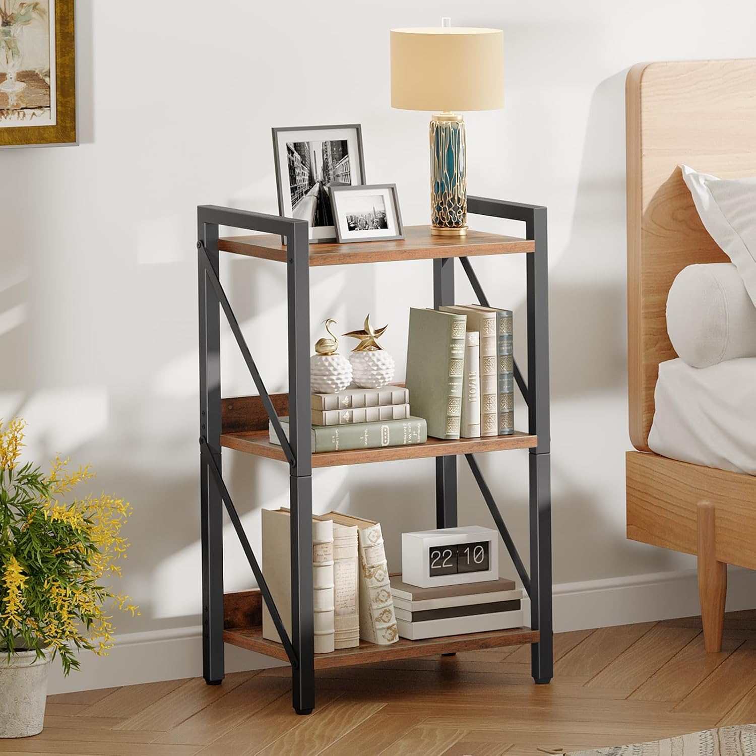 Decazone Premium Modern Corner Ladder Bookshelf for Living Room & Bedroom | Space-Saving 3-Tier Display Rack for Home Décor & Storage | Easy Installation, Eco-Friendly Wood, Heavy Duty Shelf-image-25