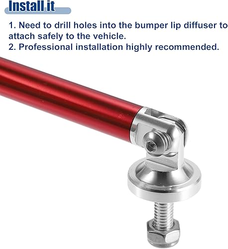 Miniatura 5 de ACROPIX Universal 3 "-4" aleación de aluminio ajustable 2.953 in parachoques delantero difusor de labio barra de acoplamiento barras divisoras