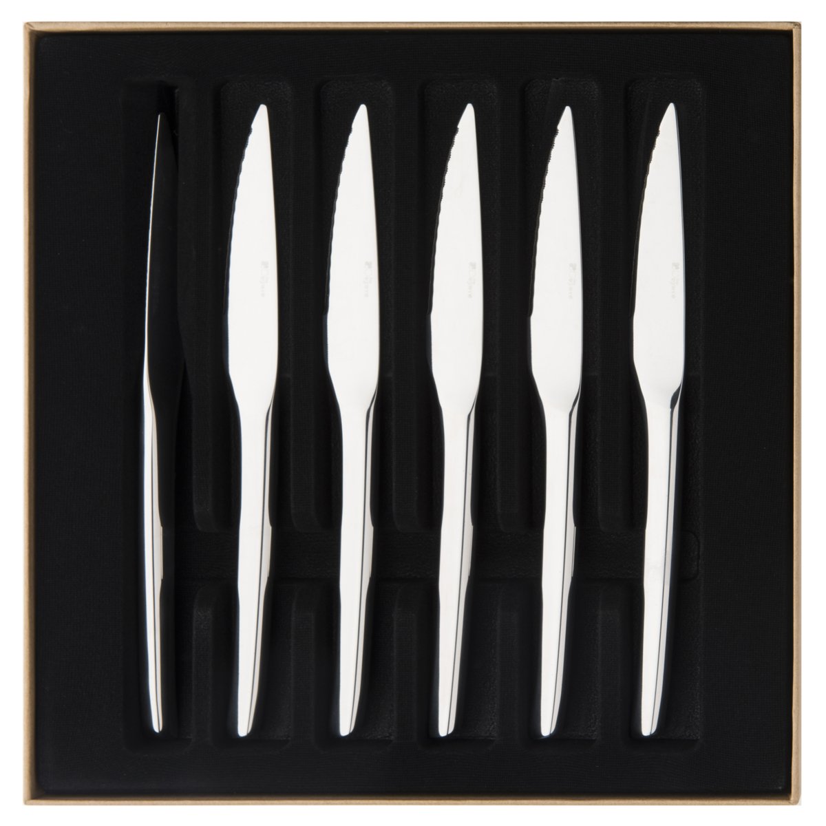 Guy Degrenne 206294 Set mit 6 Steakmessern, matt, Schwarz