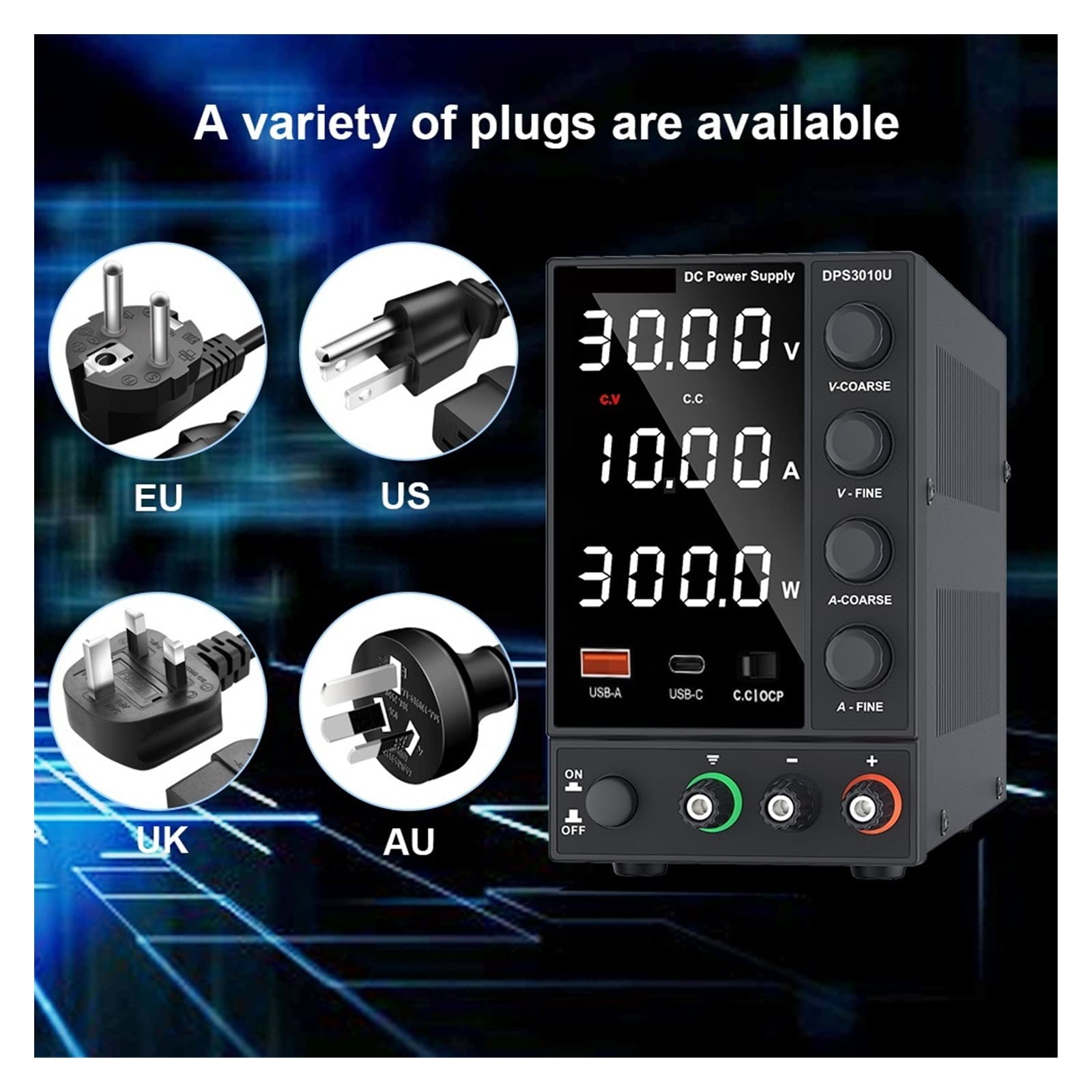 DC-Netzteil, einstellbare Laborbank-Stromquelle, 30 V, 10 A, 60 V, 5 A, Spannungsregler, Stabilisator, Schaltnetzteil(DPS1203U)