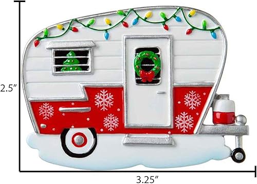 Miniatura 4 de Adornos de Navidad personalizados para campista festiva 2024, decoración del hogar, adornos de cámper con guirnalda de luces de Navidad para