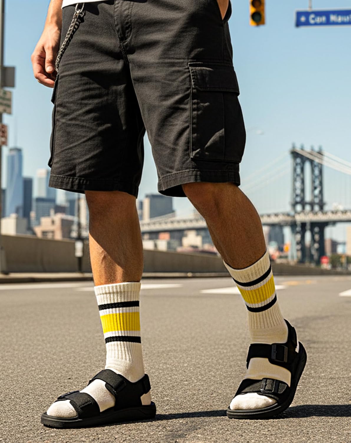 Yawlsow 3 Pairs Pilates Grip Socks for Women Yoga Grippy Striped Retro Crew Socks Non Slip Sticky Barre Sock with Grippers - Image 3