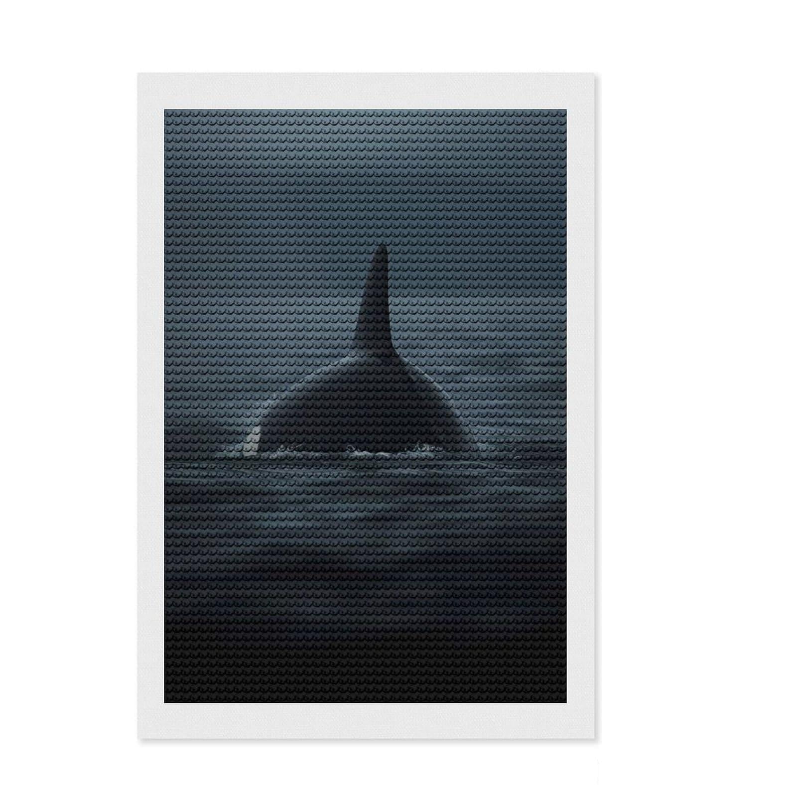 Junmoney Orca Whale Rising Above Diamond Painting Set 8"x12", Sparkling Round Gems, Satisfying Creative Project, Fun Craft Experience, Office Decor