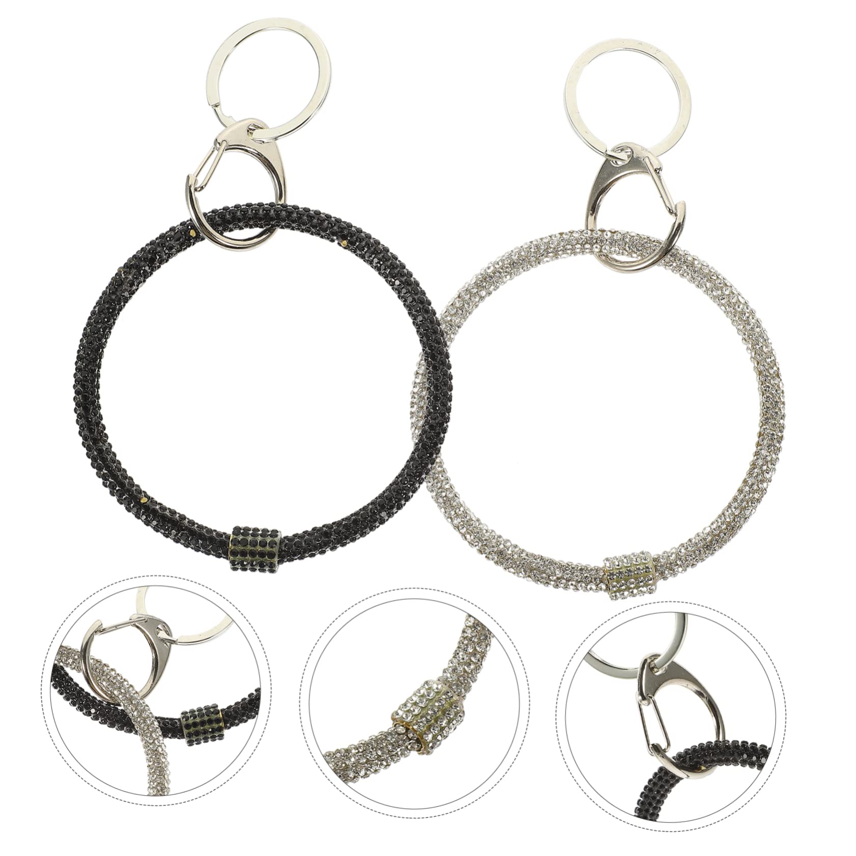 8pezzi Portachiavi Bracciale Con Strass Ciondolo Elegante Per Chiavi e Borse Lanyard Pratico e Sicuro Per Uso Quotidiano Colori