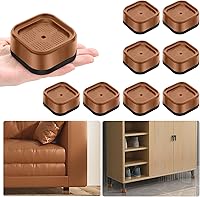 Vista 34 de shouwuhho Paquete de 16 Elevadores de Muebles Ajustables Elevadores de Cama de Servicio Pesado Elevan Altura 1", Elevadores de Cama Cuadrados Negro