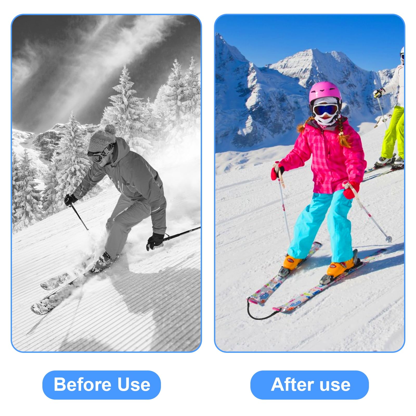 DUTIFUL Pomoc w skokach narciarskich, złącze do końcówek narciarskich, uczy regulacji prędkości, do jazdy na snowboardzie, dla początkujących