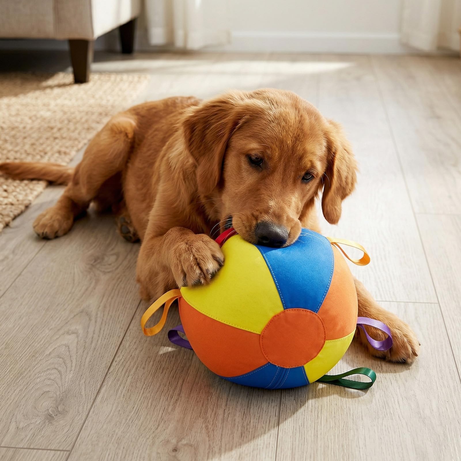 Gigantyczna piłka pasterska, odporna na rozdarcie, odporna na gryzienie, tkanina, piłka dla psa z paskami, zestaw, zabawka dla średnich i dużych psów, Golden Retriever