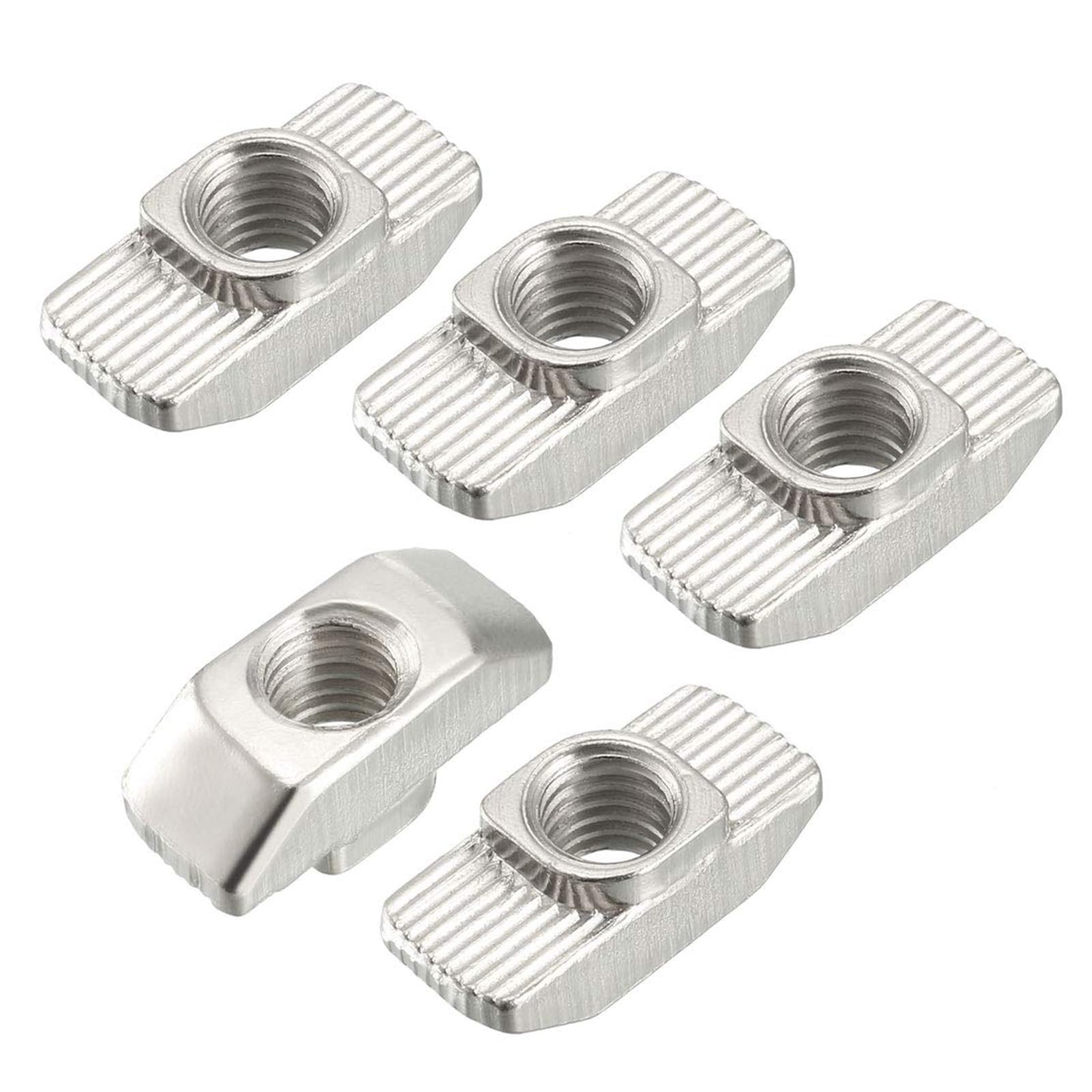Unifizz Sliding T Slot Nuts M6 Half Round Roll In T-Nuts for 4040 Series Aluminum Extrusion Profile Carbon Steel Nickel-plated Pack of 10 — image 1